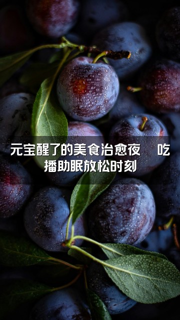 抖音元宝醒了(助眠）视频封面：元宝醒了的美食治愈夜🍜吃播助眠放松时刻